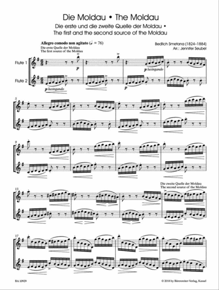 Moldau for two Flutes Flute Duet scores gallery preview page 2