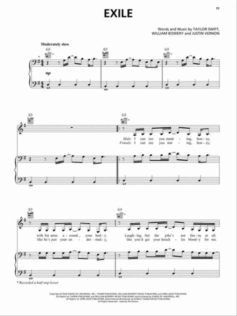 Taylor Swift – Folklore Piano, Vocal, Guitar scores gallery preview page 6