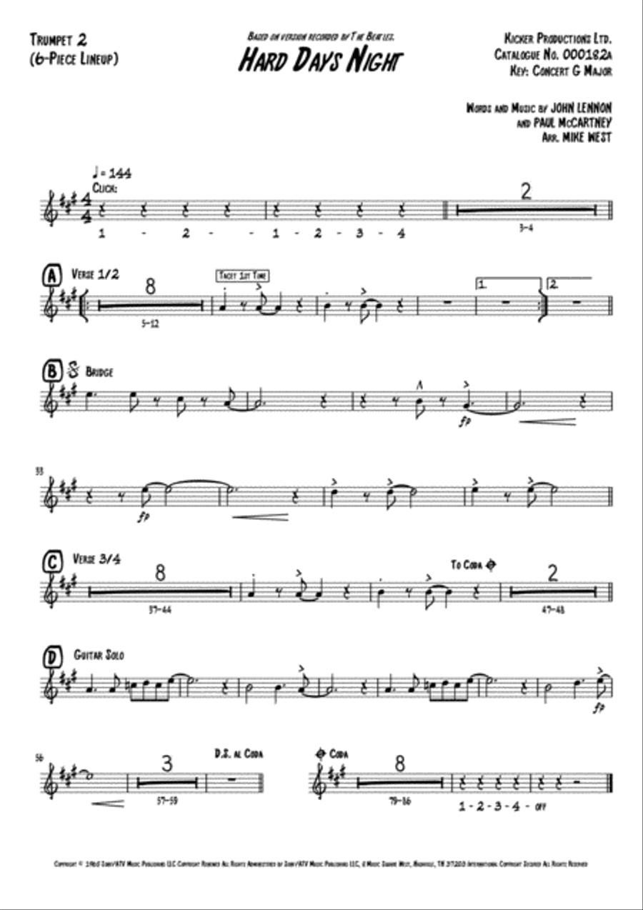 Another Hard Day's Night Small Ensemble scores gallery preview page 4