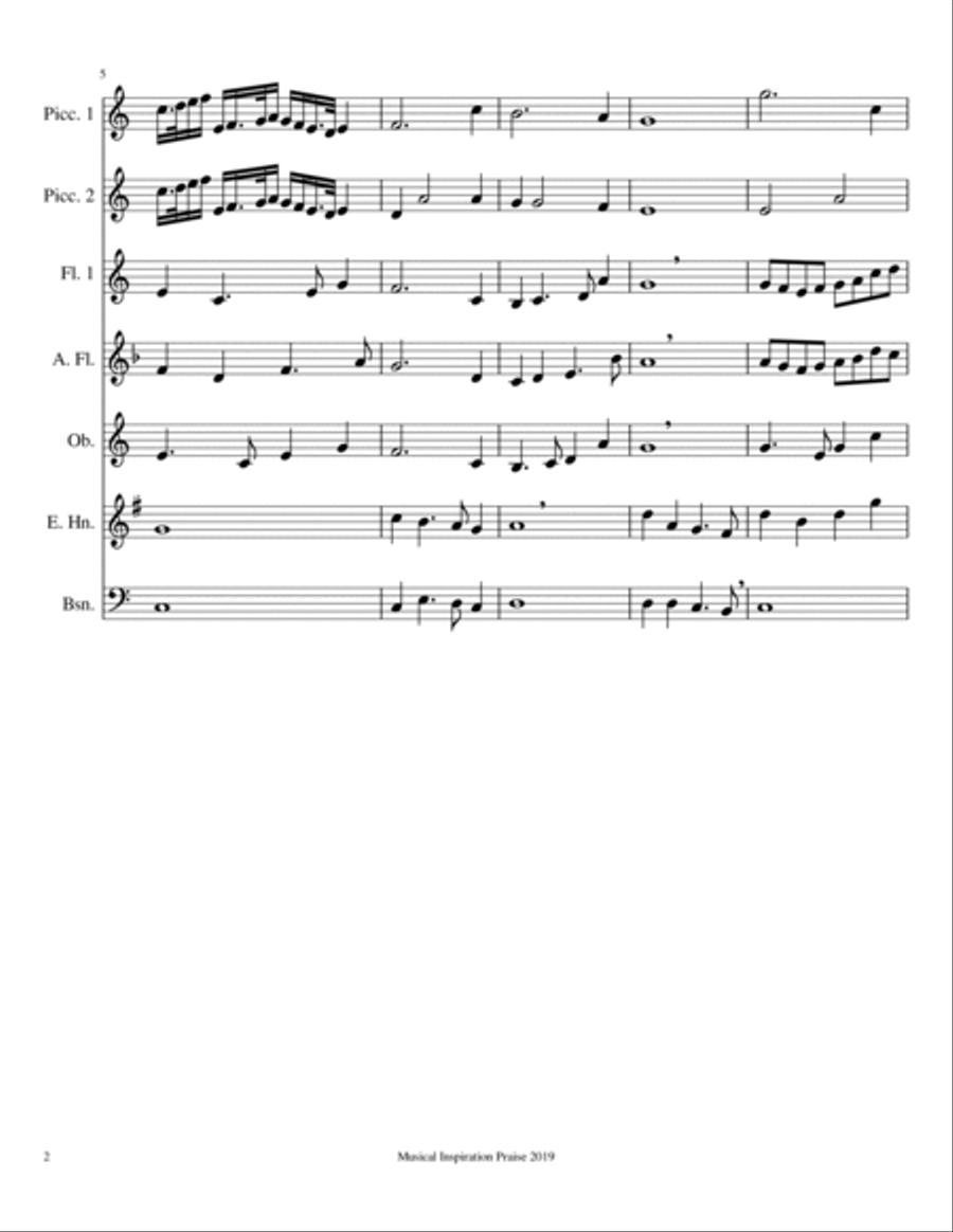 Creation Praise for Wind Ensemble Woodwind Ensemble scores gallery preview page 2