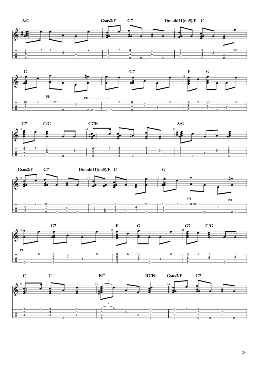 O Chirstmas Tree Fingerstyle Ukulele Solo Ukulele scores gallery preview page 2