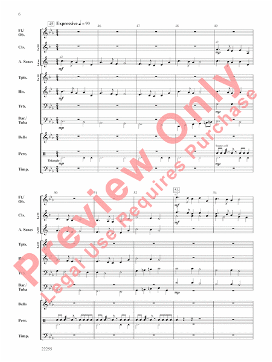 Wind Mountain Overture Concert Band scores gallery preview page 7
