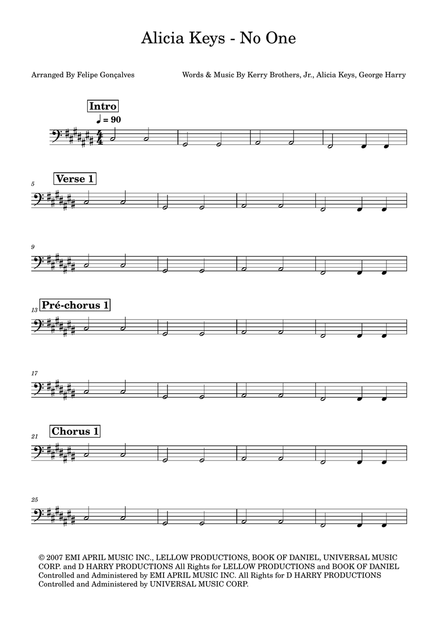 No One No One Double Bass scores gallery preview page 1