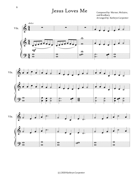 Hymn Duets for Piano & Violin: Easy Hymn Arrangements image number null
