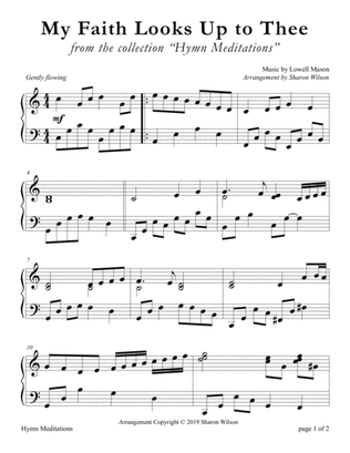 My Faith Looks Up to Thee (LARGE PRINT Piano Solo)