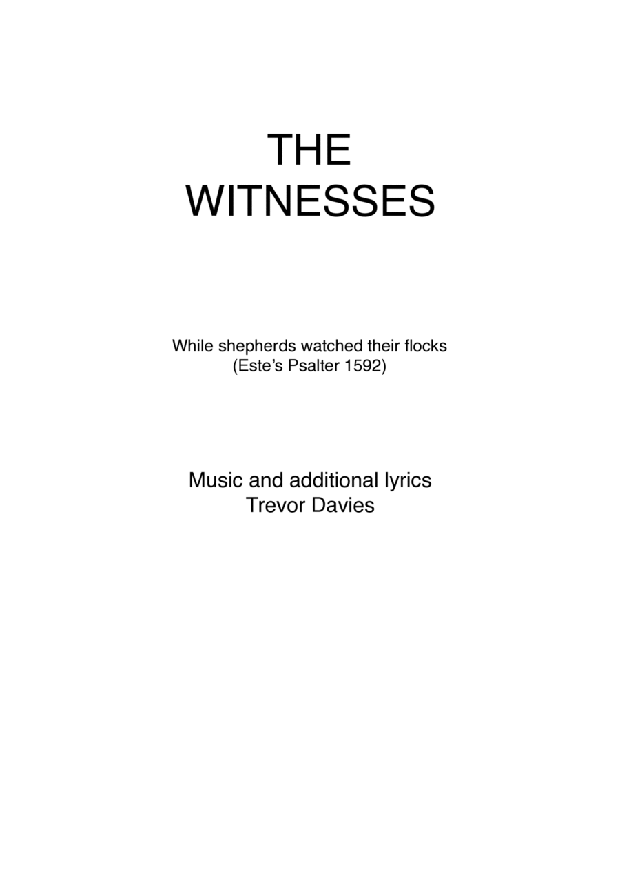 The Witnesses (While Shepherds Watched ...) Piano, Vocal, Guitar scores gallery preview page 1