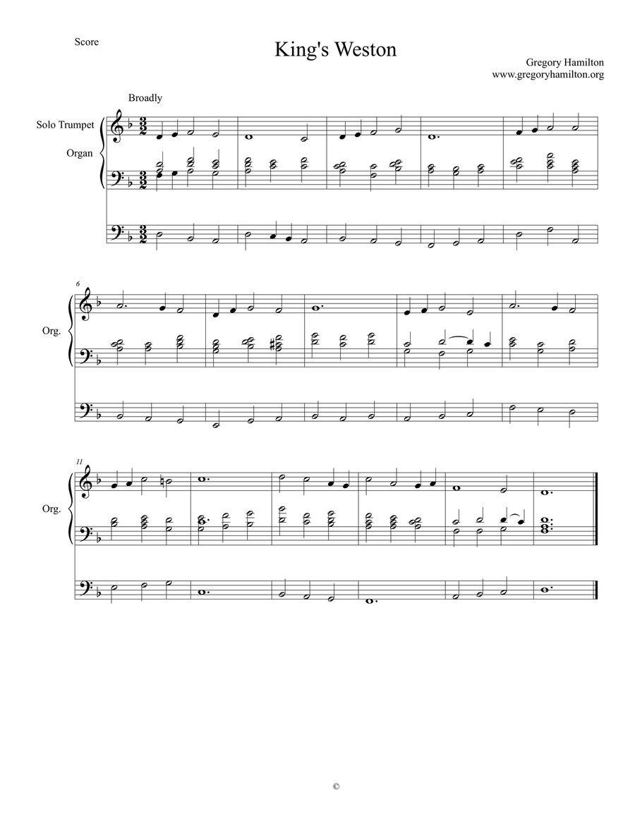King's Weston - At the Name of Jesus Organ Solo scores gallery preview page 1