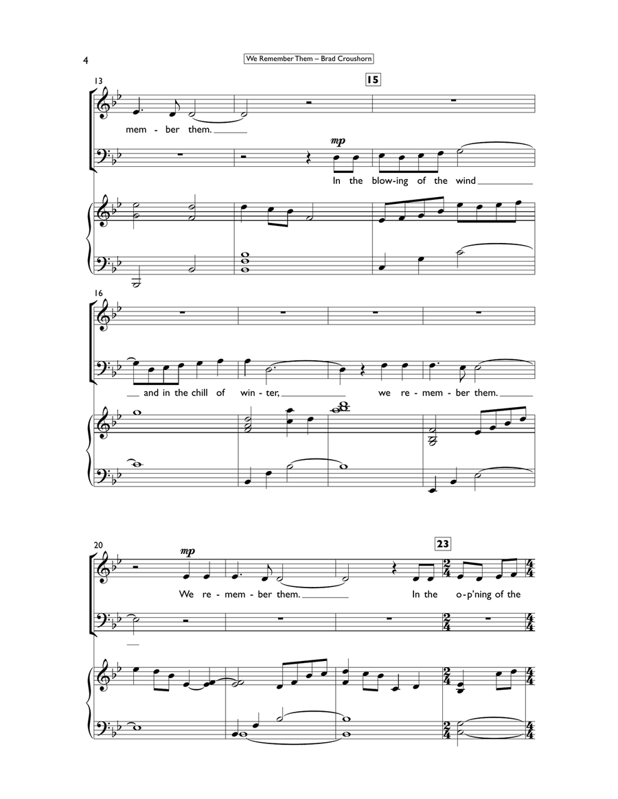 We Remember Them (A Litany of Remembrance) 4-Part scores gallery preview page 4