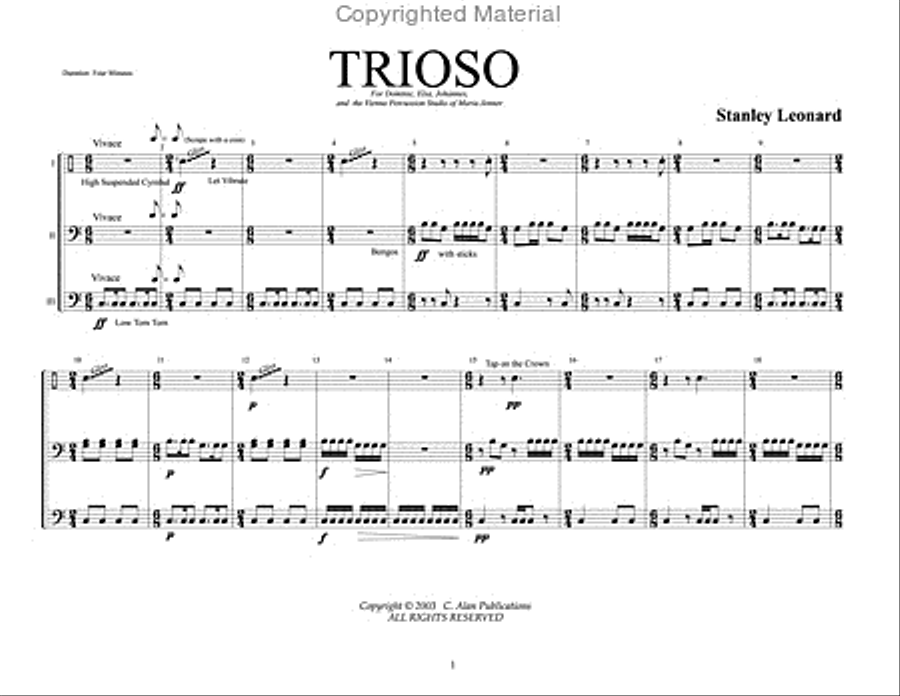 Trioso Percussion Ensemble scores gallery preview page 2