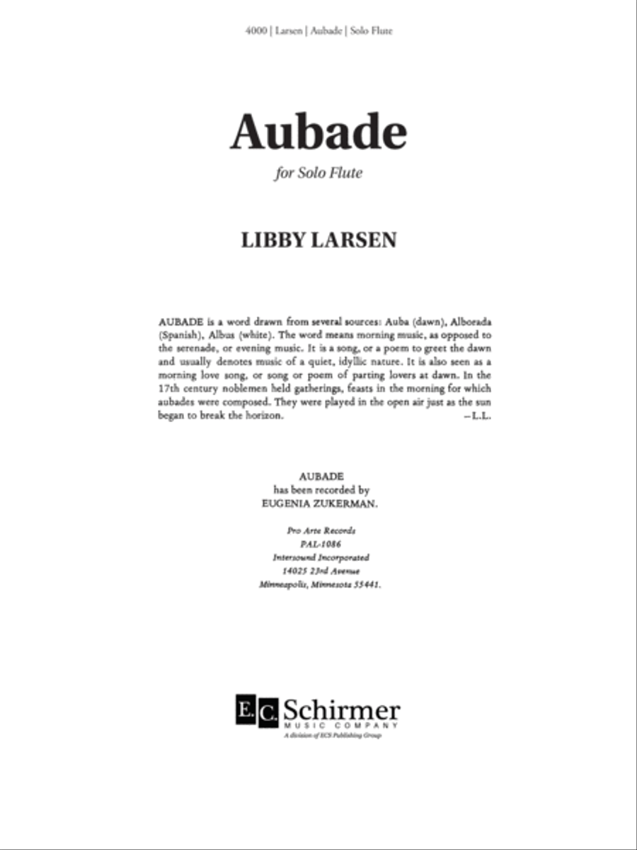 Aubade Flute scores gallery preview page 1