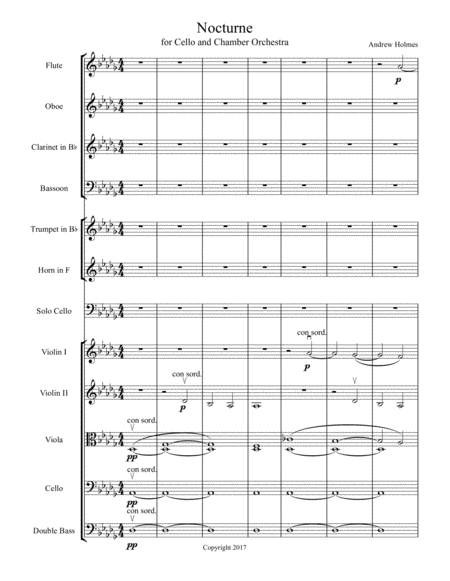 Nocturne, for Cello and Chamber Orchestra