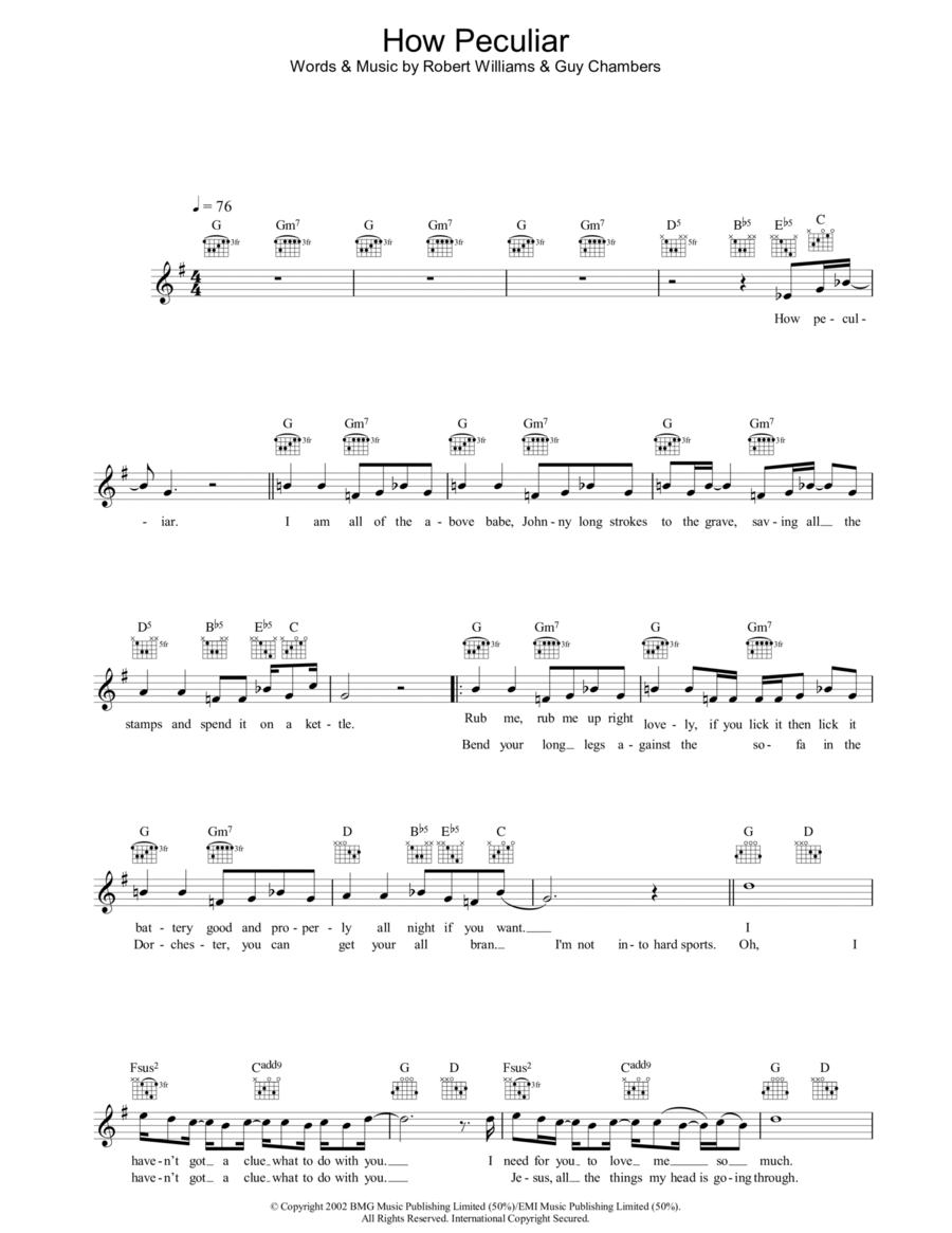 How Peculiar How Peculiar Piano scores gallery preview page 1