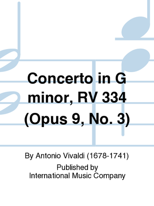 Book cover for Concerto In G Minor, Rv 334 (Opus 9, No. 3)