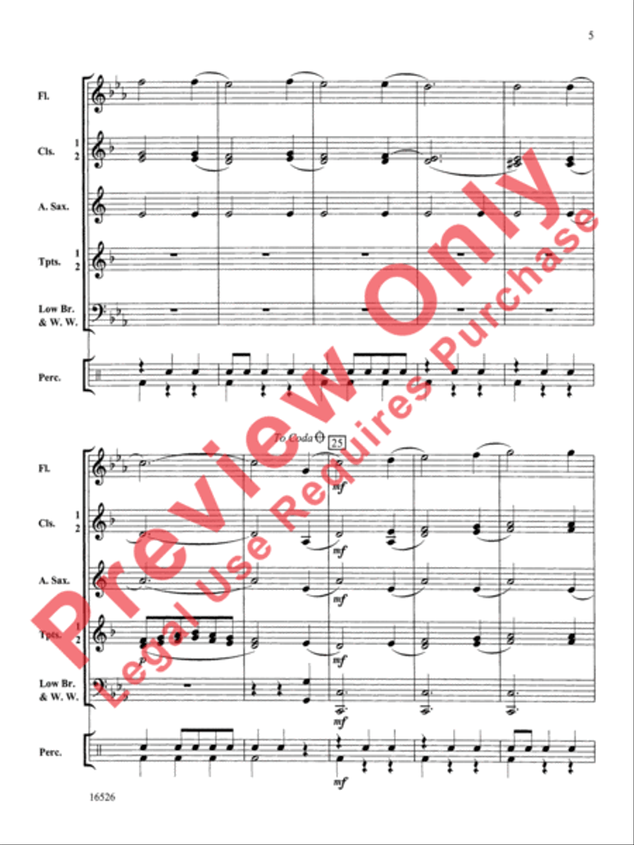 Theme from The Moldau Concert Band scores gallery preview page 6