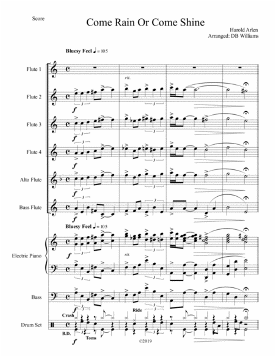 Come Rain Or Come Shine Woodwind Ensemble scores gallery preview page 1