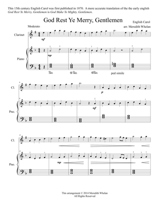Christmas Duets for Clarinet & Piano: God Rest Ye Merry, Gentlemen
