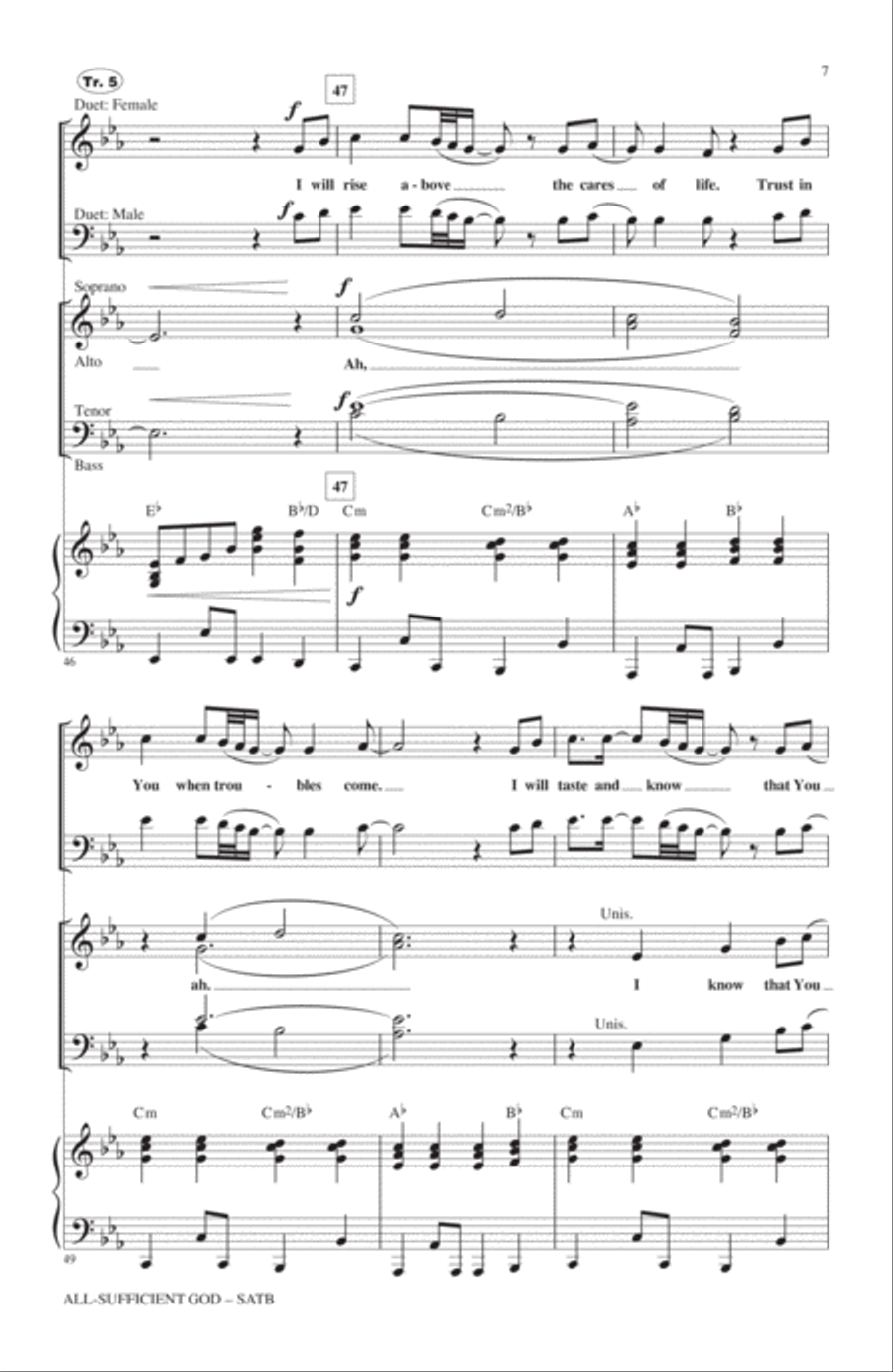 All-Sufficient God 4-Part scores gallery preview page 6