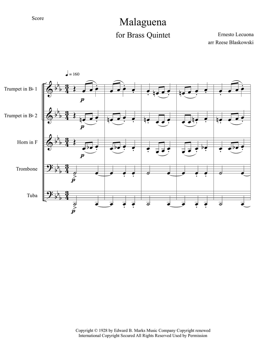 Malaguena Brass Ensemble scores gallery preview page 2
