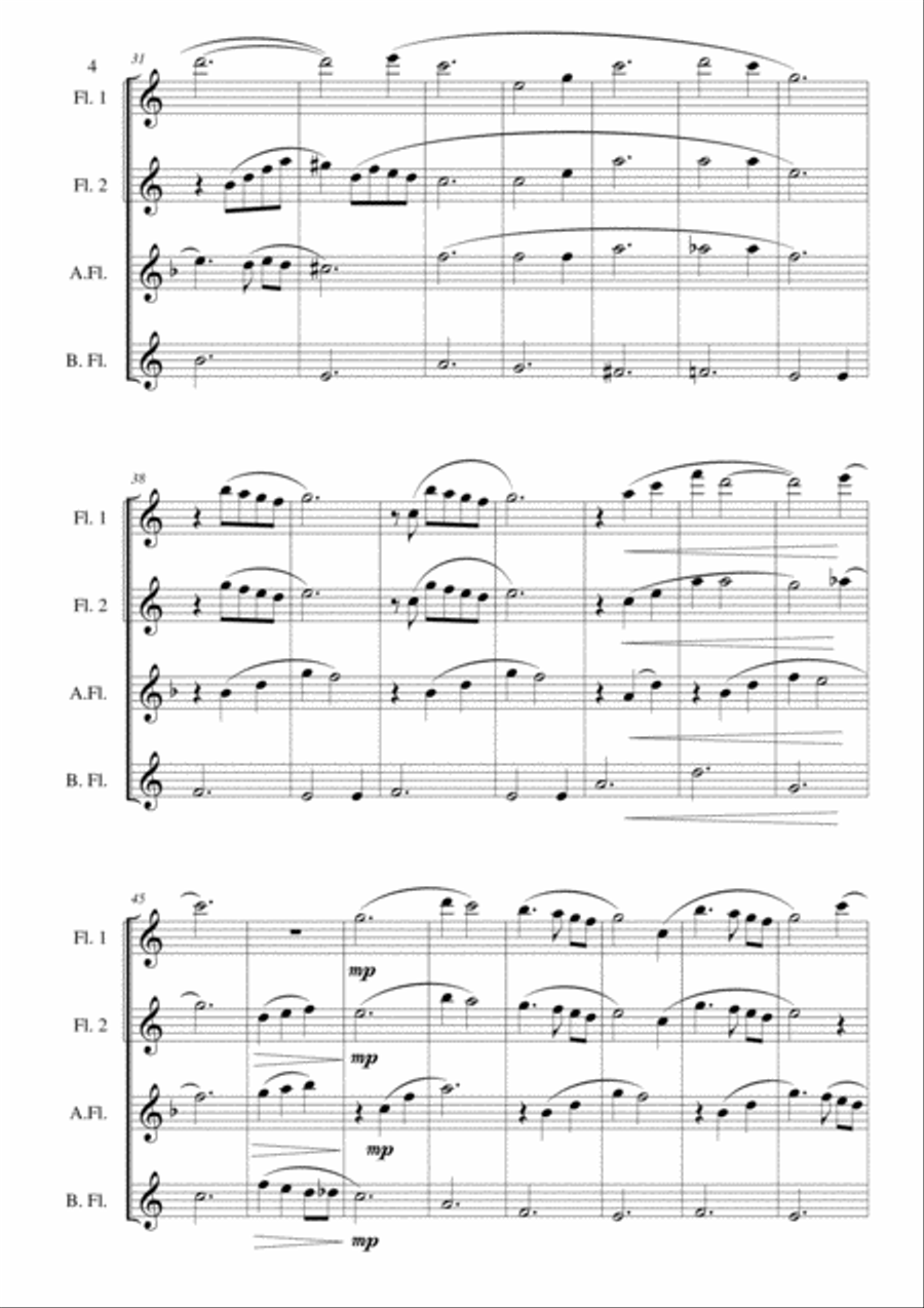 Moon River Flute Quartet scores gallery preview page 4