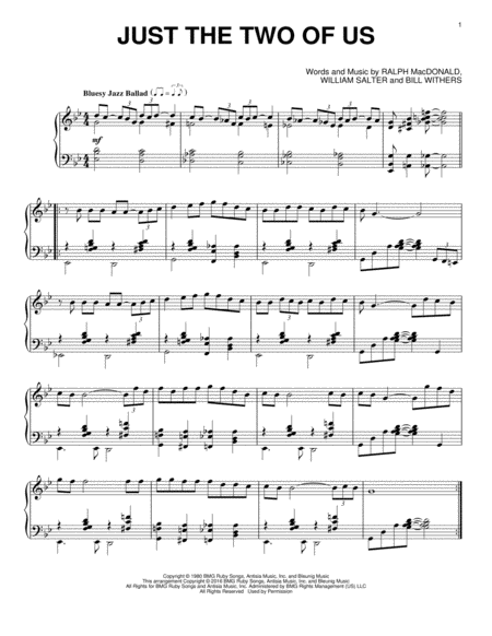 Grover Washington Jr.: Just The Two Of Us sheet music for voice, piano or  guitar