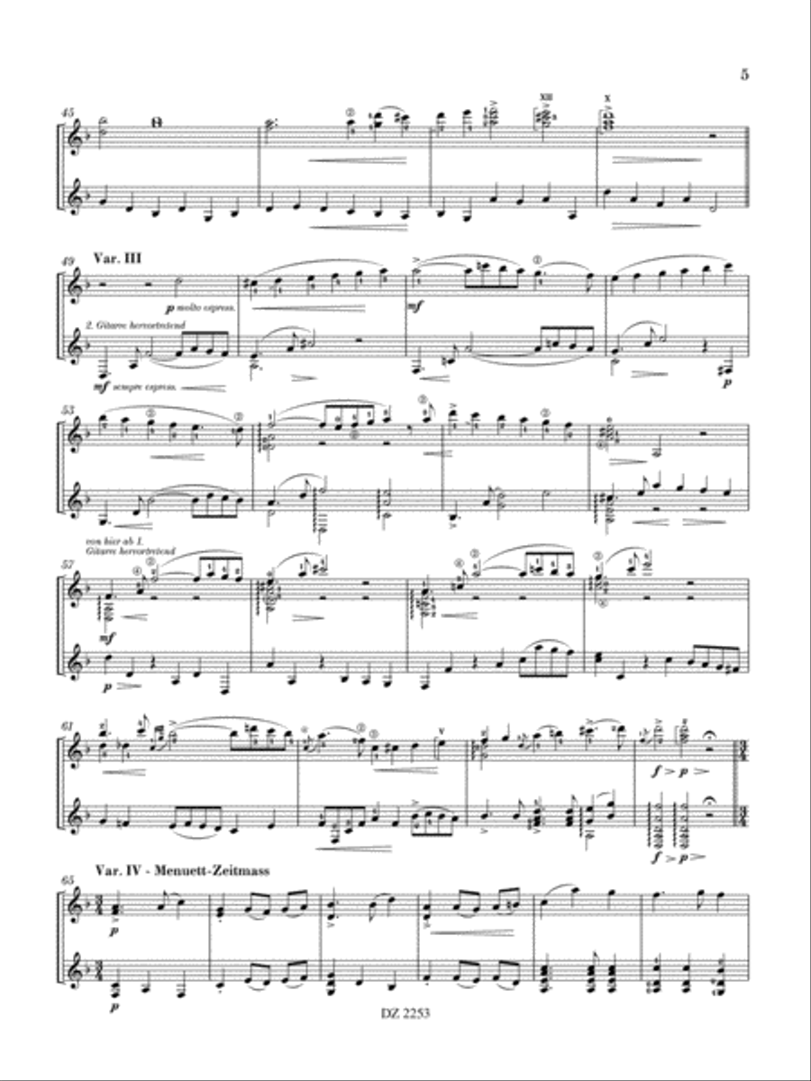 Variations on a Sarabande by Haendel Classical Guitar scores gallery preview page 5