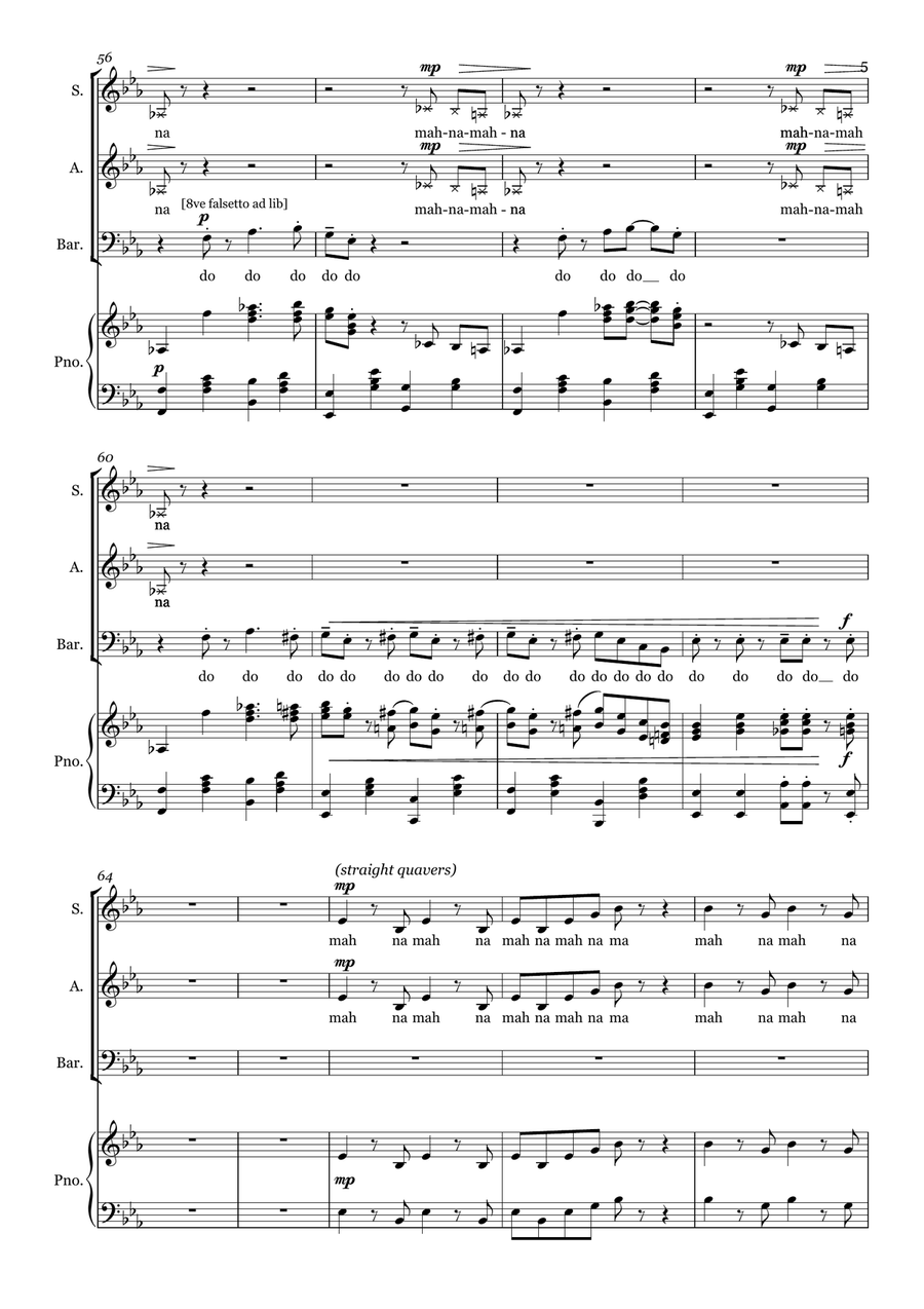 Mah-na Mah-na Mah-na Mah-na 3-Part scores gallery preview page 5