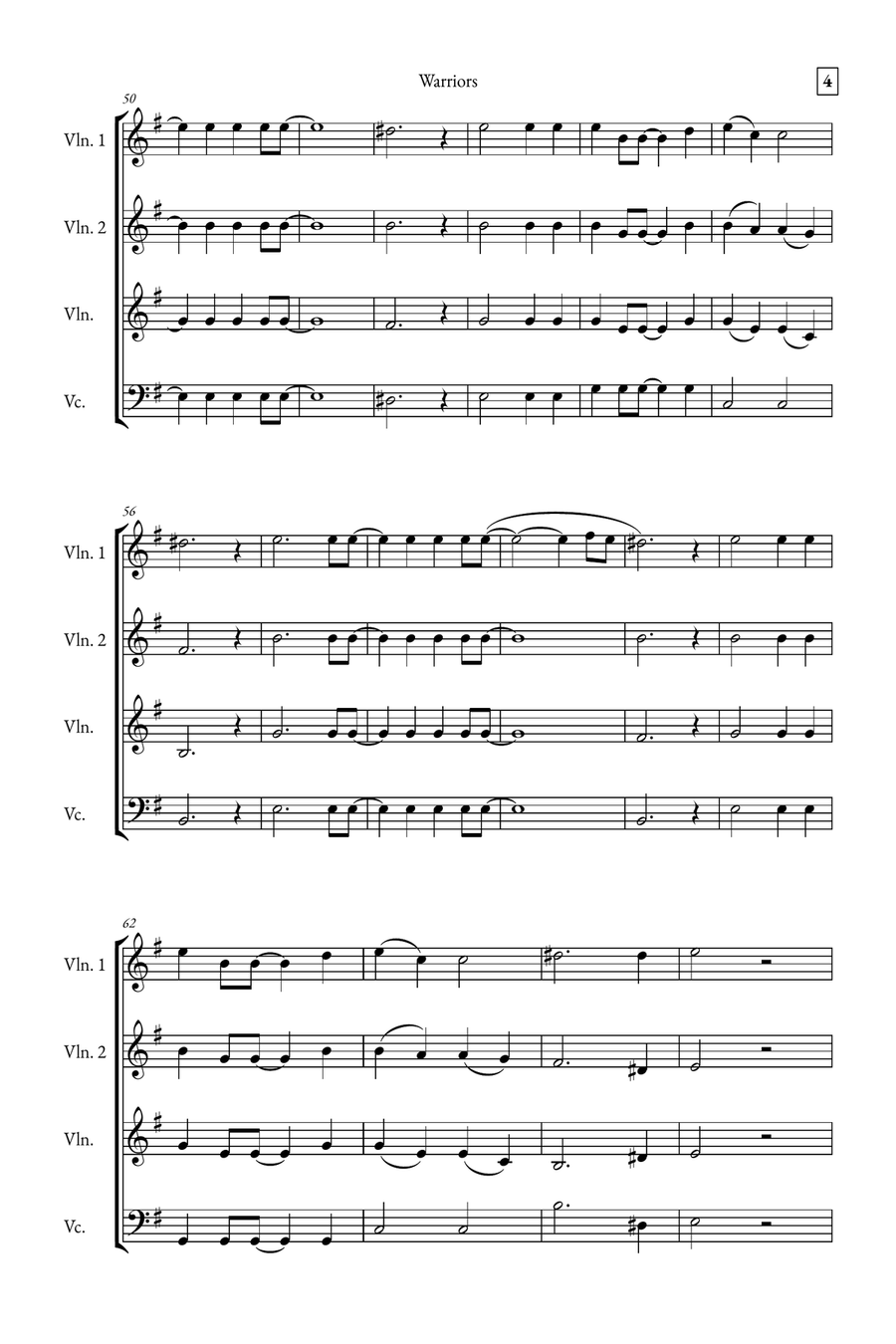 Warriors String Quartet scores gallery preview page 4