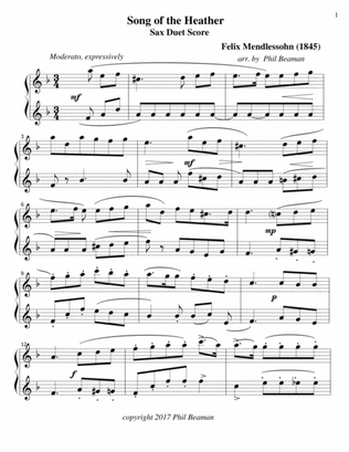 Song of the Heather - Mendelssohn- Saxophone duet