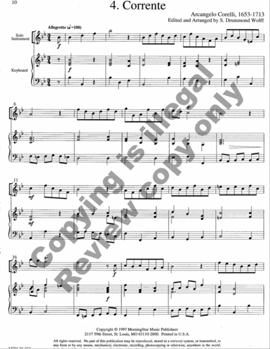 Baroque Music for Solo Instrument & Keyboard, Set, IV Piano scores gallery preview page 14