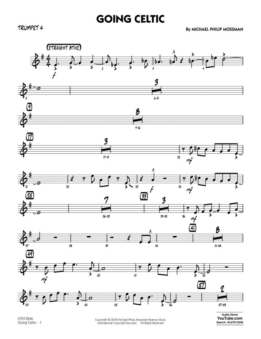 Going Celtic - Trumpet 4 Trumpet scores gallery preview page 1