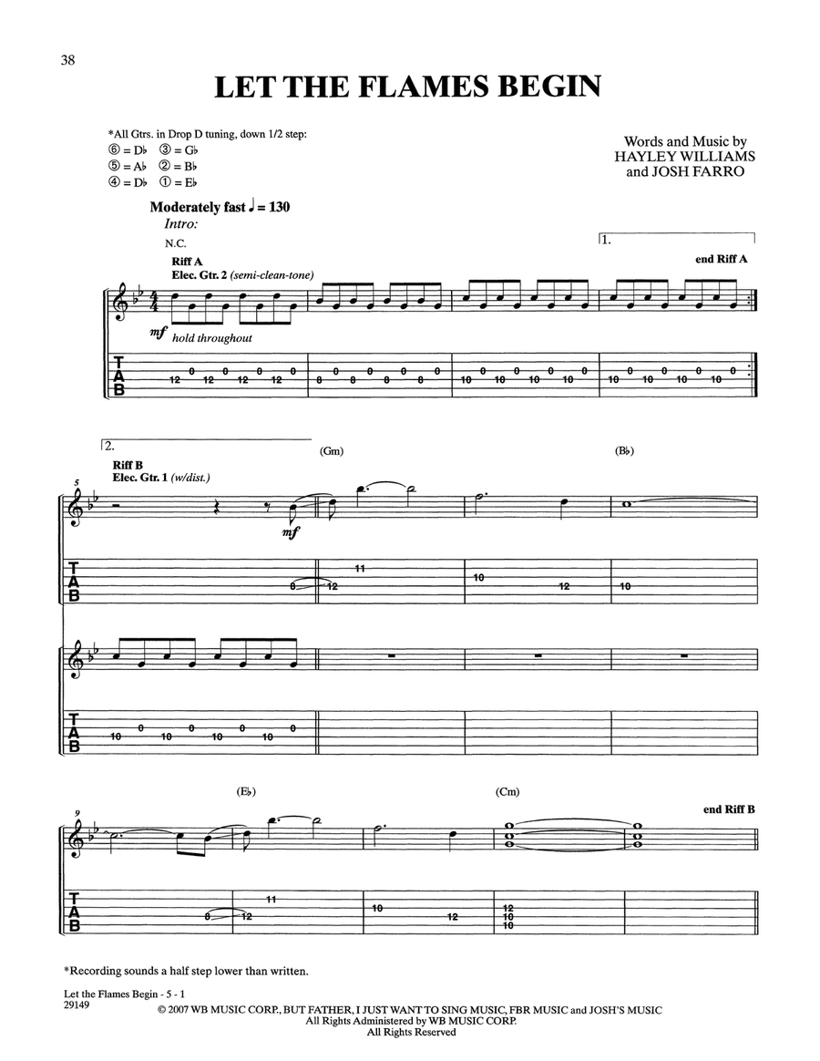 Let The Flames Begin Acoustic Guitar scores gallery preview page 1