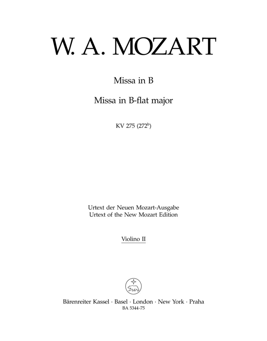 Missa brevis B flat major, KV 275 (272b) Violin scores gallery preview page 1