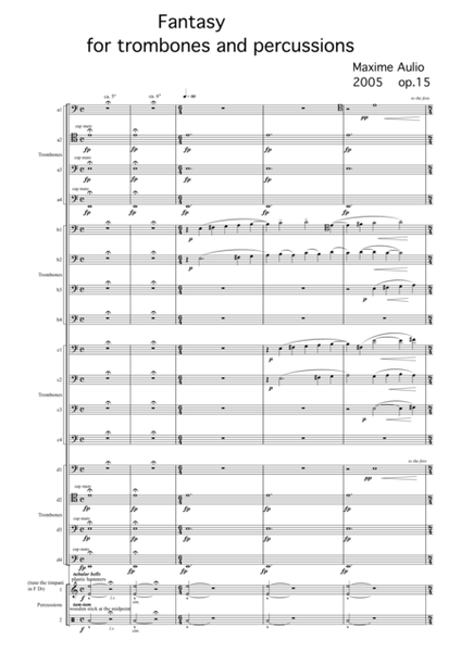 Fantasy for trombones & percussion - score