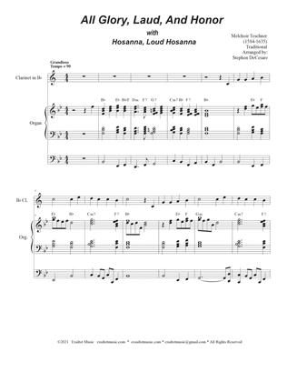 All Glory, Laud, And Honor (with "Hosanna, Loud Hosanna") (Bb-Clarinet solo and Organ)