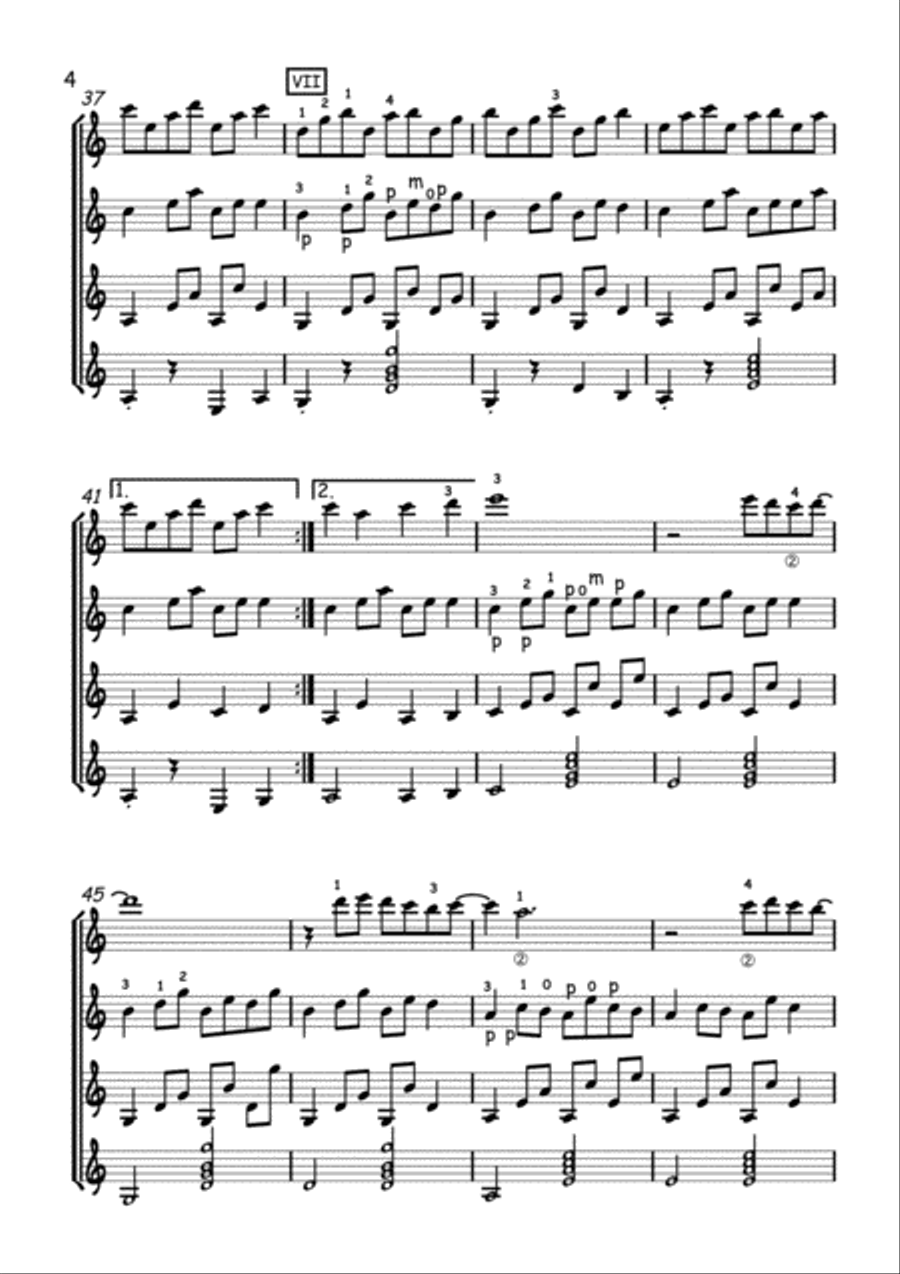 Picking Guitars ( Guitar Quartet ) Guitar Ensemble scores gallery preview page 4