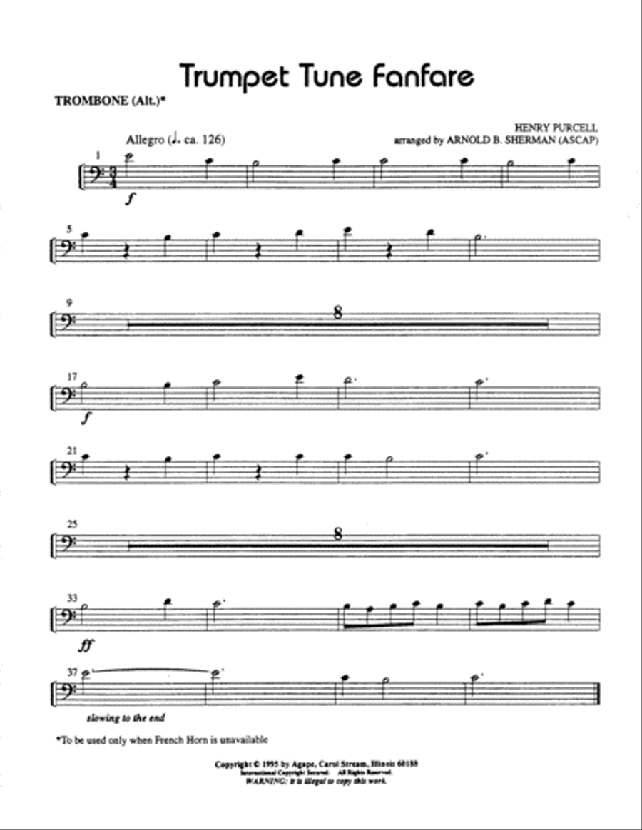 Trumpet Tune Fanfare Trumpet scores gallery preview page 4