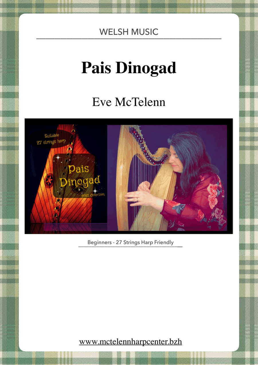 Pais Dinogad - Medieval Welsh Lullaby - beginner & 27 String Harp | McTelenn Harp Center Celtic Harp scores gallery preview page 1