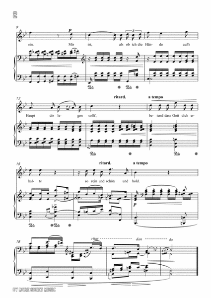 Schumann-Du bist wie eine Blume in B flat Major,for Voice and Piano image number null