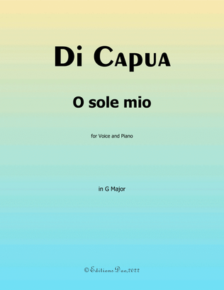 Book cover for O sole mio, by Di Capua, in G Major