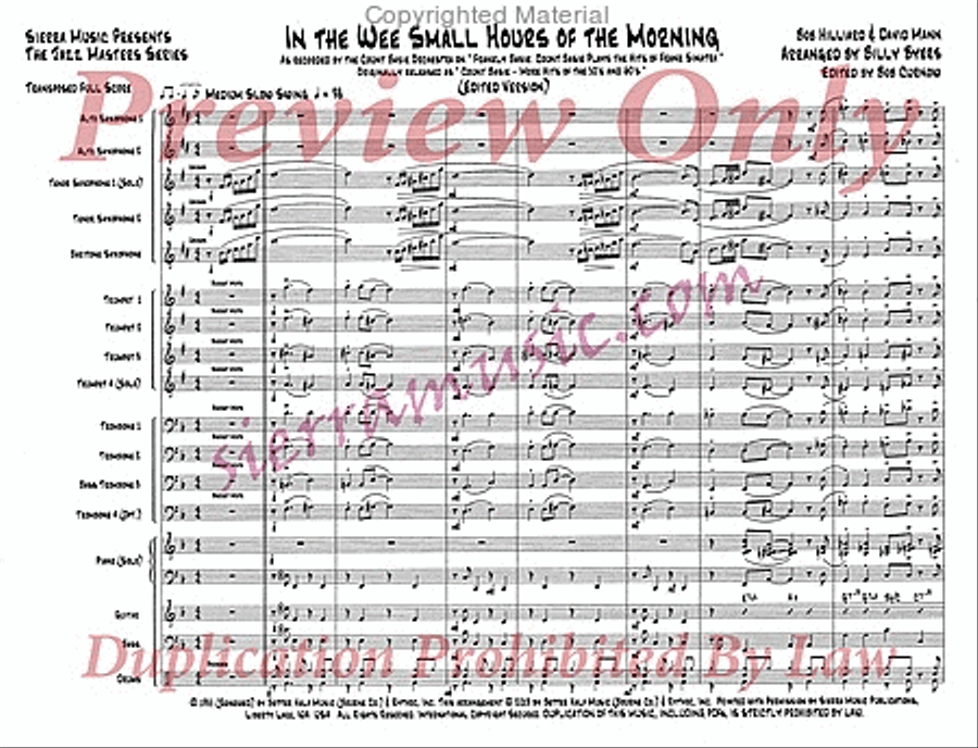 In The Wee Small Hours (Edited) Jazz Ensemble scores gallery preview page 2