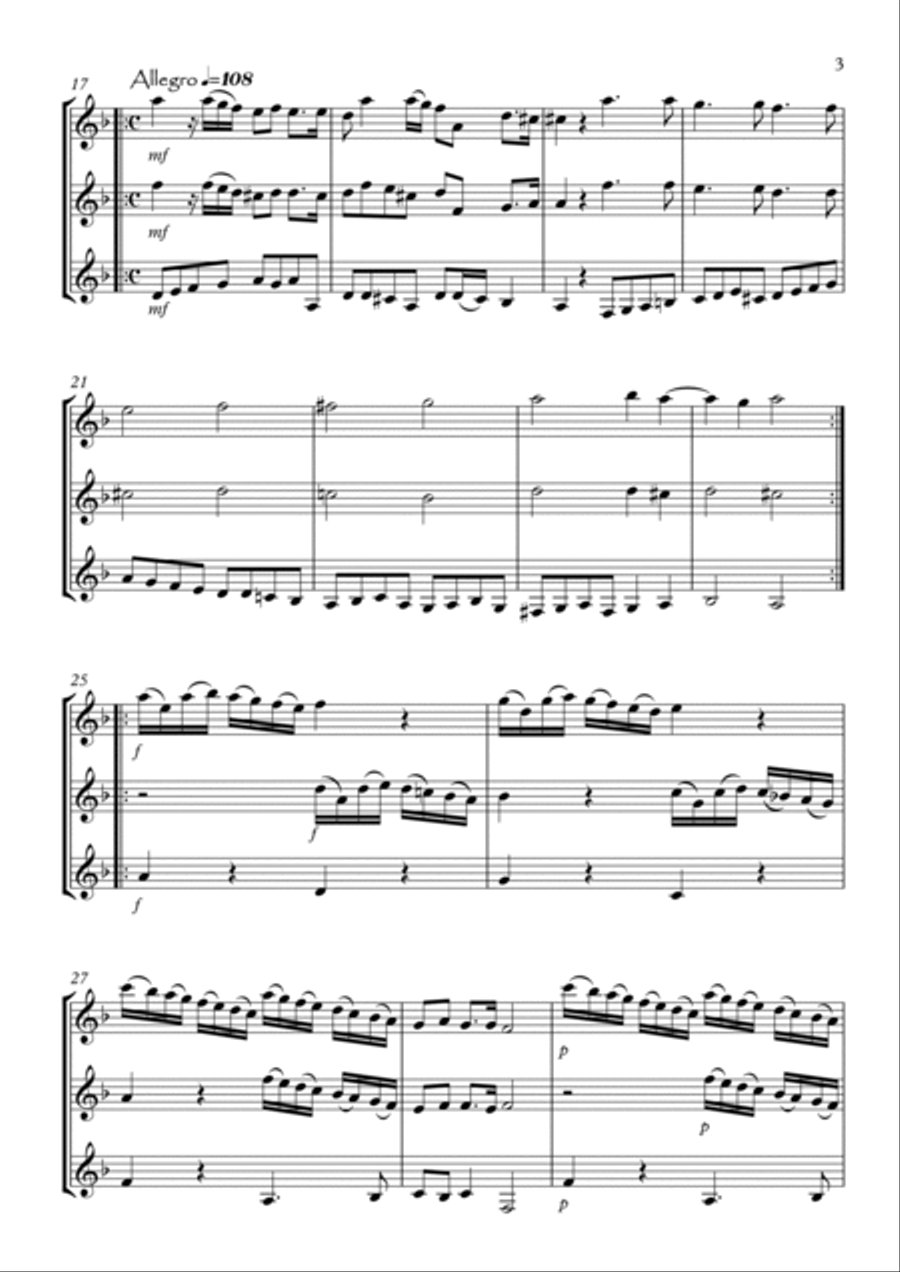 Sonata No.8 Clarinet Trio scores gallery preview page 3