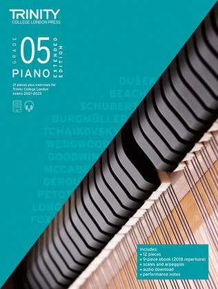 Book cover for Piano Exam Pieces Plus Exercises 2021-2023: Grade 5 - Extended Edition