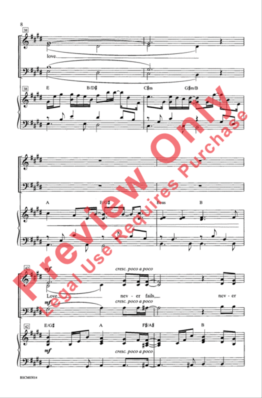 Love Never Fails 4-Part scores gallery preview page 8