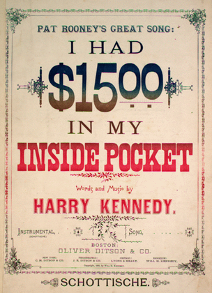 I Had $15.00 in My Inside Pocket. Schottische
