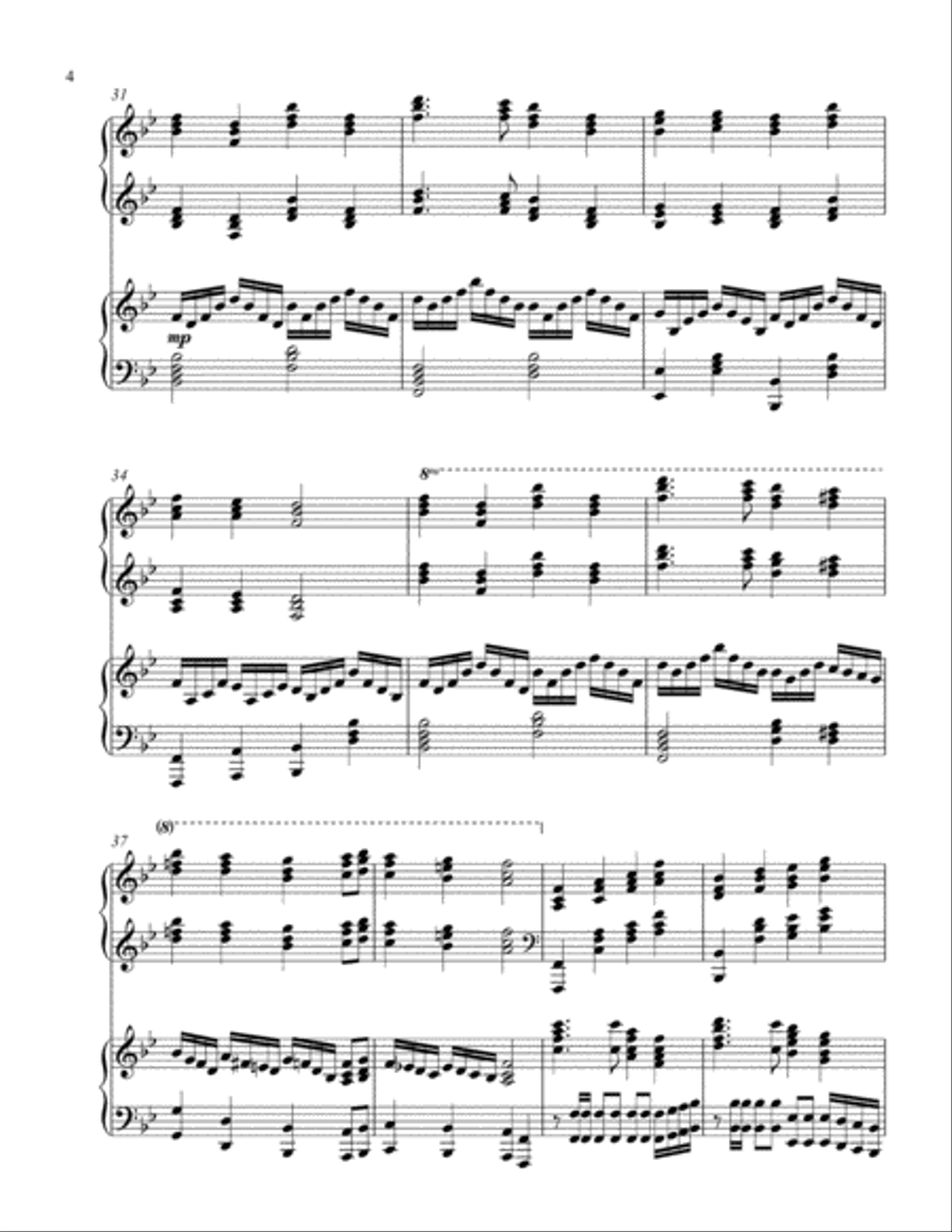 Angels Sing His Glory (2 piano duet) 2 Pianos, 4-Hands scores gallery preview page 5