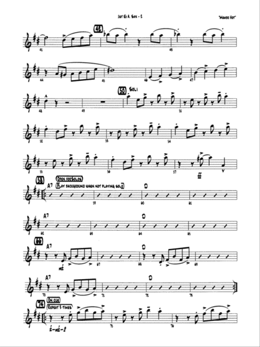 Mambo Hot: E-flat Alto Saxophone Jazz Ensemble scores gallery preview page 2