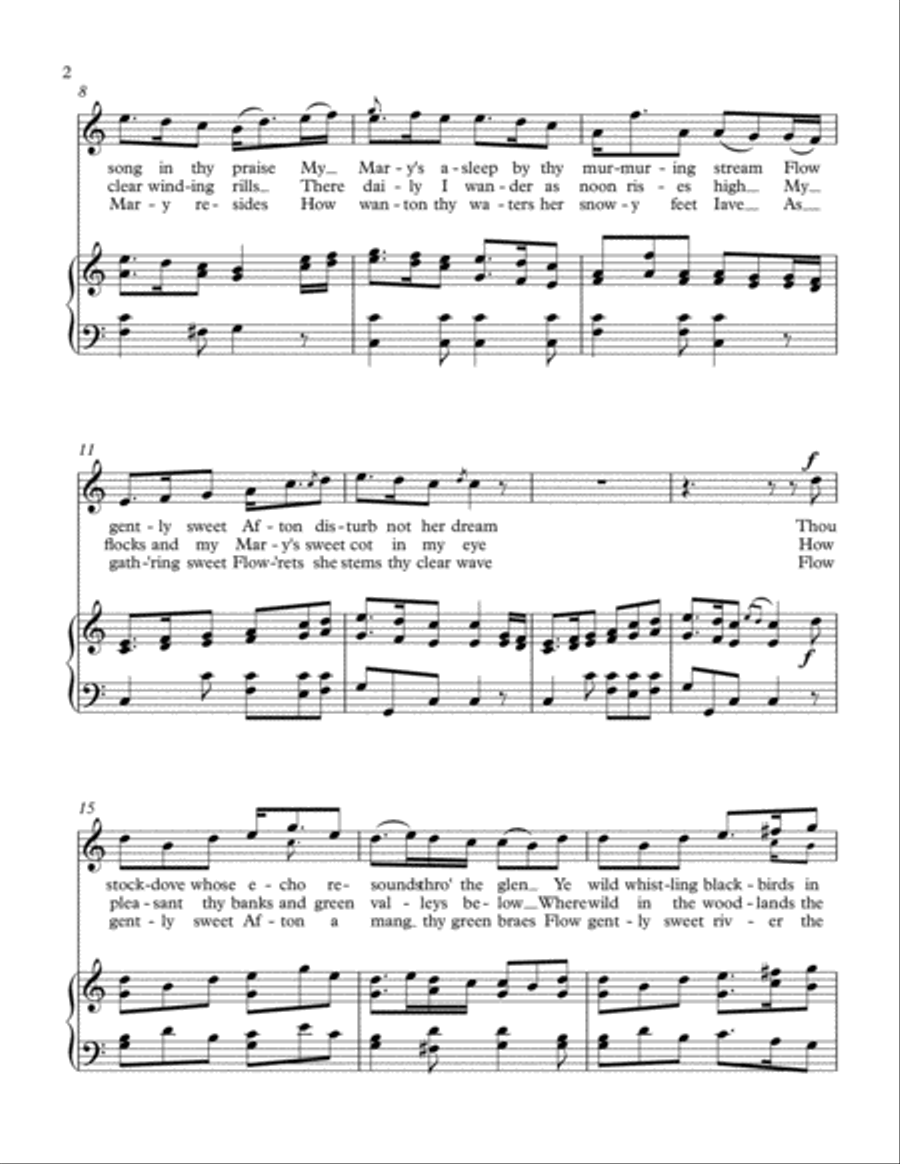 Afton Water (for soprano solo and piano) Afton Water (for soprano solo and piano) Soprano Voice scores gallery preview page 2