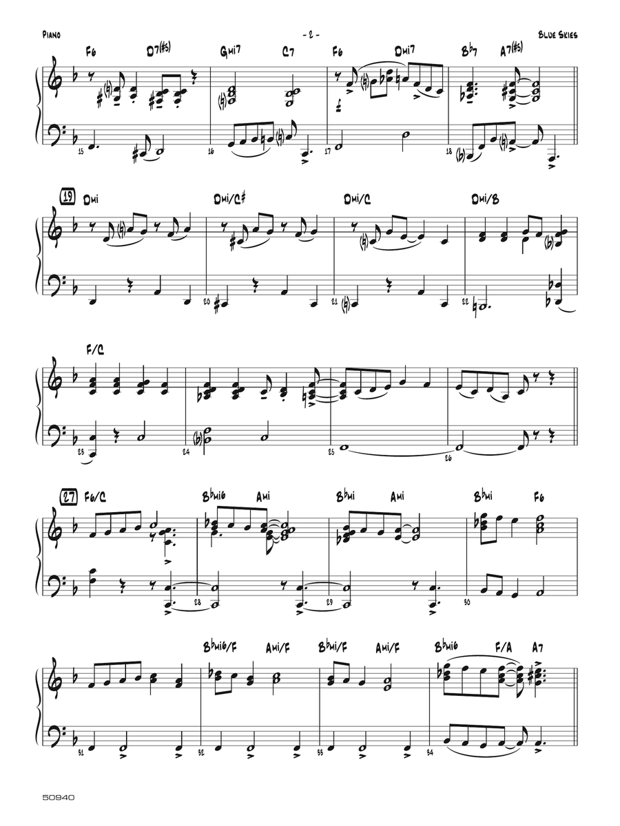 Blue Skies: Piano Accompaniment Piano Accompaniment scores gallery preview page 2