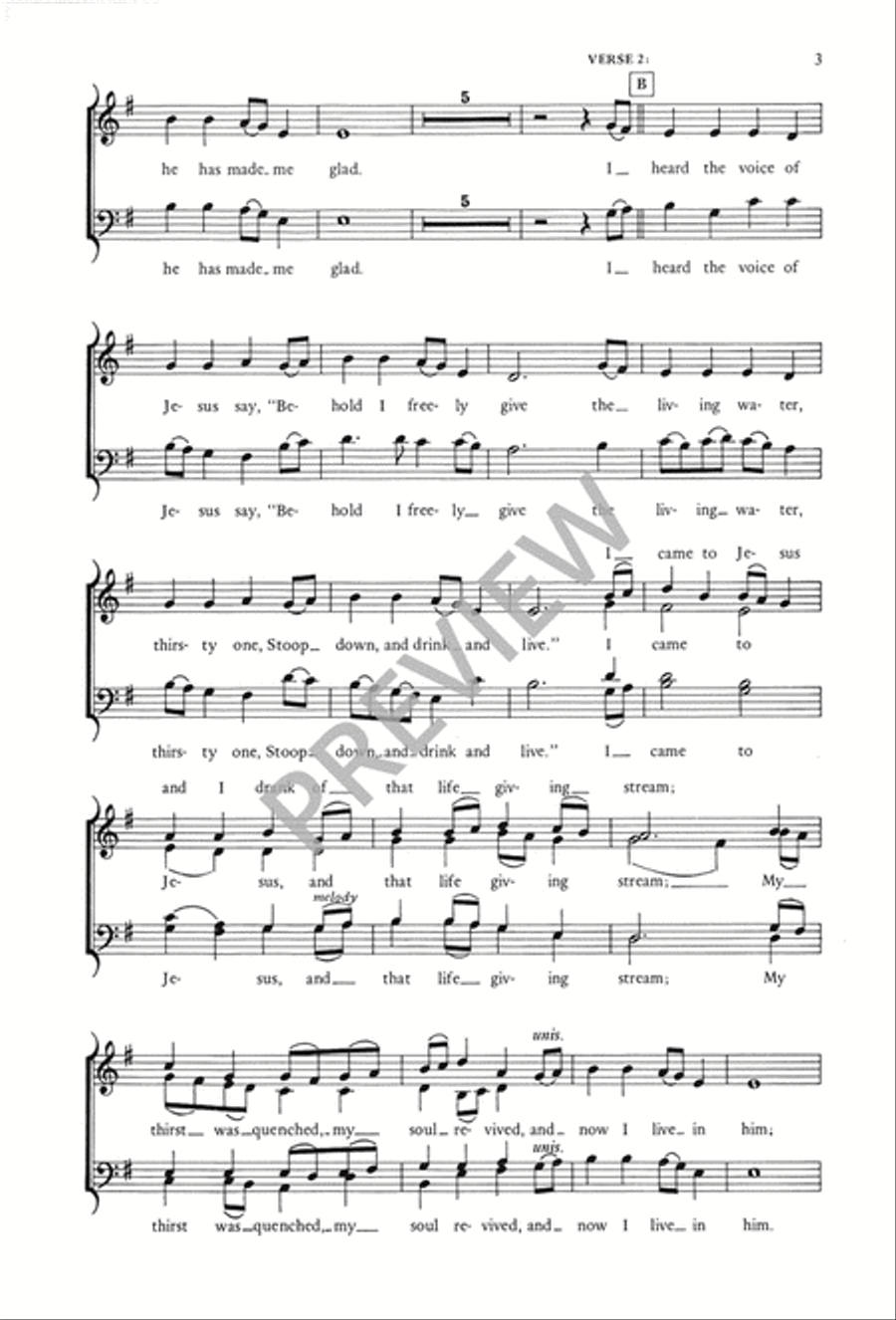 I Heard the Voice of Jesus Say 4-Part scores gallery preview page 4