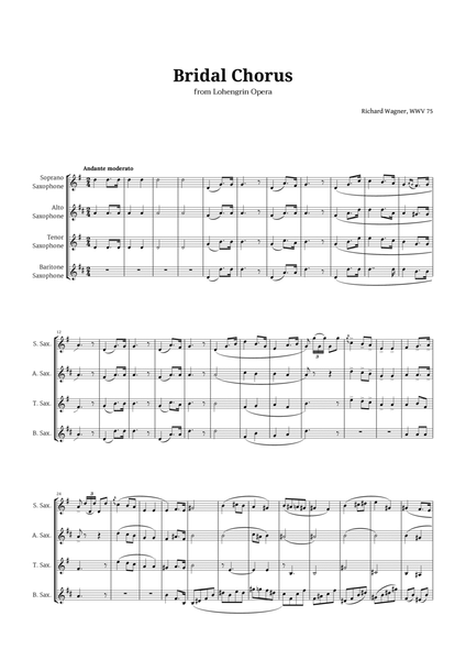Bridal Chorus by Wagner for Sax Quartet image number null